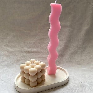 Squiggle Candle Candles Stick candle Wavy Candle Wavy bubble candle hand candle knot candle image 8
