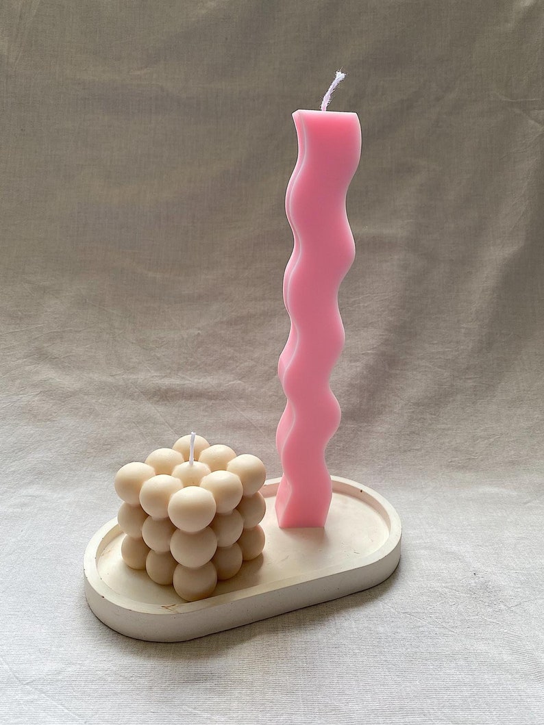 Squiggle Candle Candles Stick candle Wavy Candle Wavy bubble candle hand candle knot candle image 8