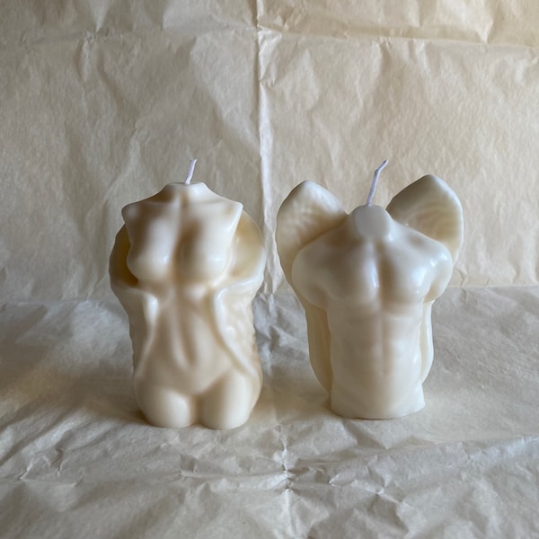 Winged Body Candle I Angel Candle I Torso Candle I Body Candle I Male Candle I Female I Handmade I Vegan I Angelic Candle I Engel Kerze I