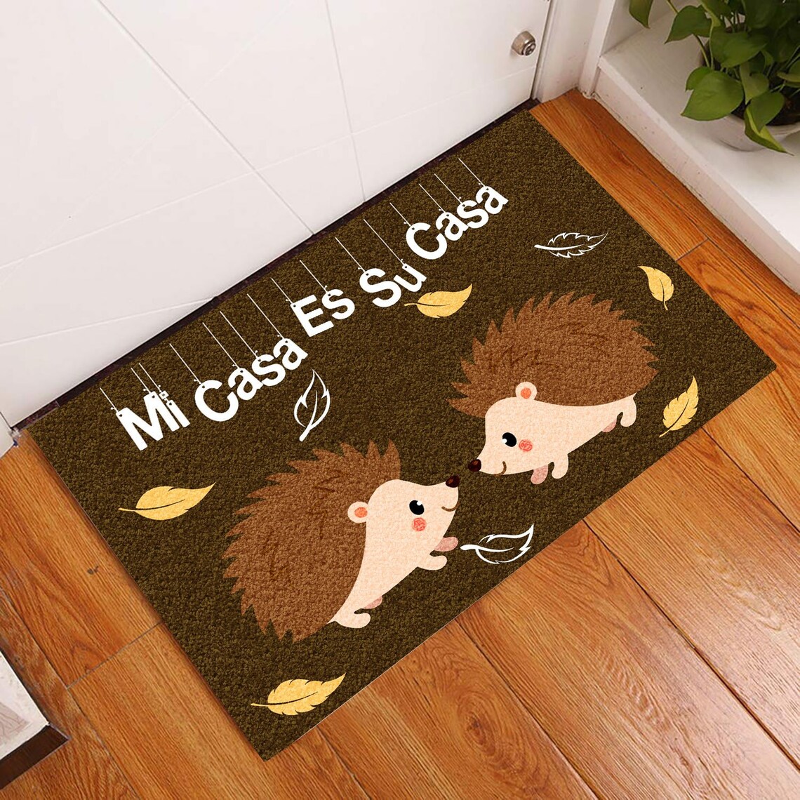 Hedgehog Mi Casa Doormat Cute Animal Mat Mat Kid Etsy