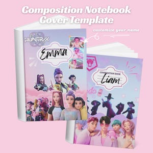 Huntrix & Saja Boys anteckningsbok i PDF-format för Canva | demonjägare | Canva | koreanska | Kpop | anteckningsboksomslag | specialanpassat