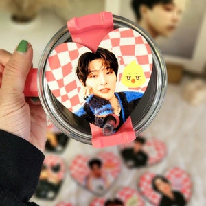 40oz Tumbler ATEEZ bias heart tag | atiny | ateez photocards | kpop | ateez merch | gift | tumbler | stanley cup | bts