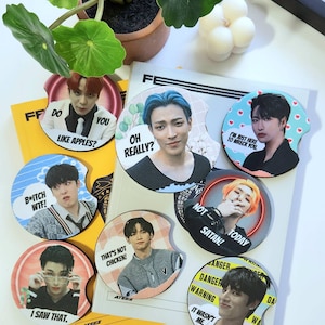 ATEEZ fabric meme coaster | atiny | meme | funny | photocards | keychain | deco | car | cup holder | kpop