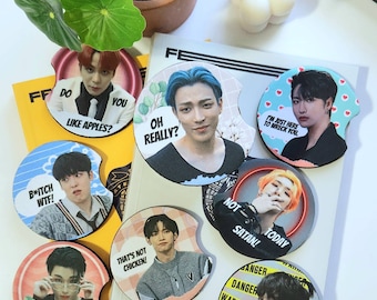 ATEEZ fabric meme coaster | atiny | meme | funny | photocards | keychain | deco | car | cup holder | kpop