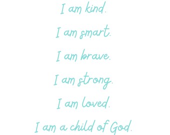 Black &amp; White Affirmation Printable Nursery or Kid's - Etsy