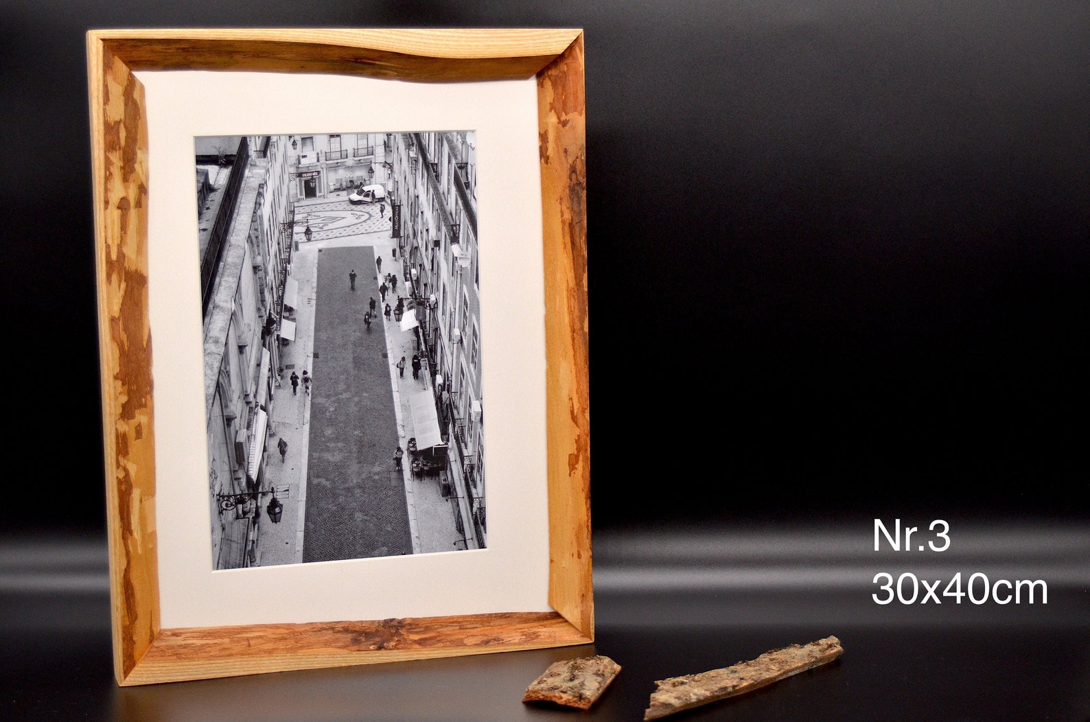 Natural Wood Picture Frame Liveedgeframe Etsy