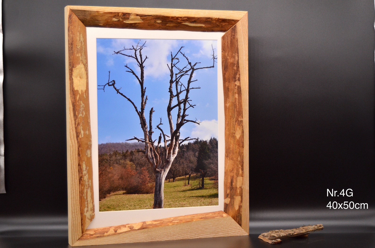 Natural Wood Picture Frame Liveedgeframe Etsy