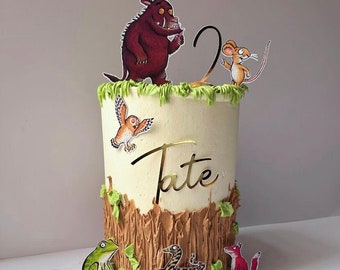 Personalised name and age & Gruffalo cake topper set, cake toppers sets.