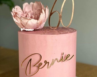 Name & Age Cake Topper Personalised | Custom Birthday Cake Decoration | Any Name Any Age | Party Cake Topper
