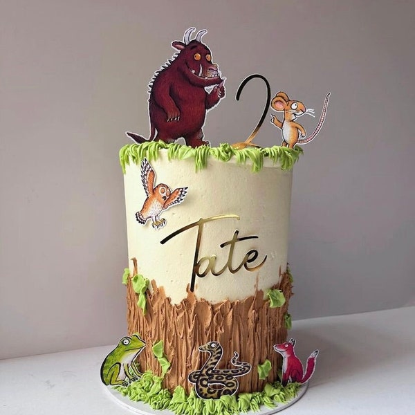 Personalised name and age & Gruffalo cake topper set, cake toppers sets.