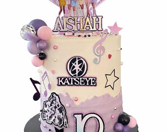 Katseye cake topper set with personalised name and age