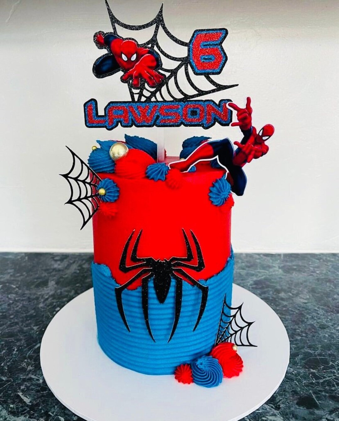 Spiderman Cake Topper Set, Spiderman Cake Topper, Personalised Cake ...