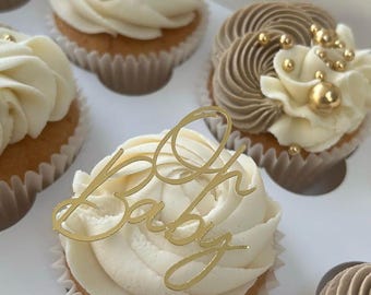 Oh baby cupcake toppers, baby shower cupcake toppers, oh baby toppers, baby shower cakes, oh baby charms, cupcake toppers, cupcake charms