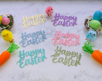 Happy Easter Cupcake Toppers: Colorful Set of 6