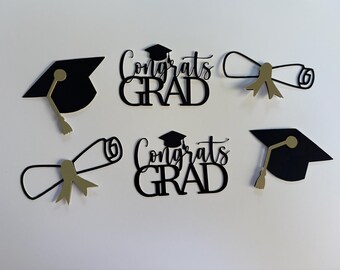 Mirror Card Graduation Cupcake Toppers - Set of 6