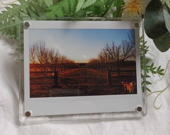Personalized Acrylic Magnetic Photo Frame: Instax Wide or Mini Prints
