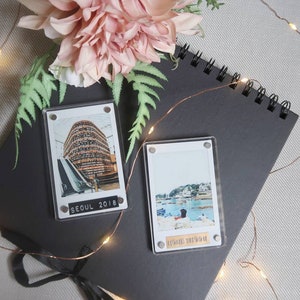 Mini Instax frame with personalised embossing, mini magnet, personalised magnet, acrylic magnet for Instax mini
