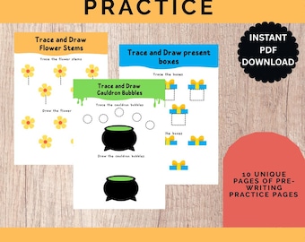 Preschool Tracing Worksheet: Fine Motor Skills Practice (PDF Download A4 Size)