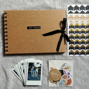 Handmade Scrapbook Photo Album, Black Pages, Couples Adventure