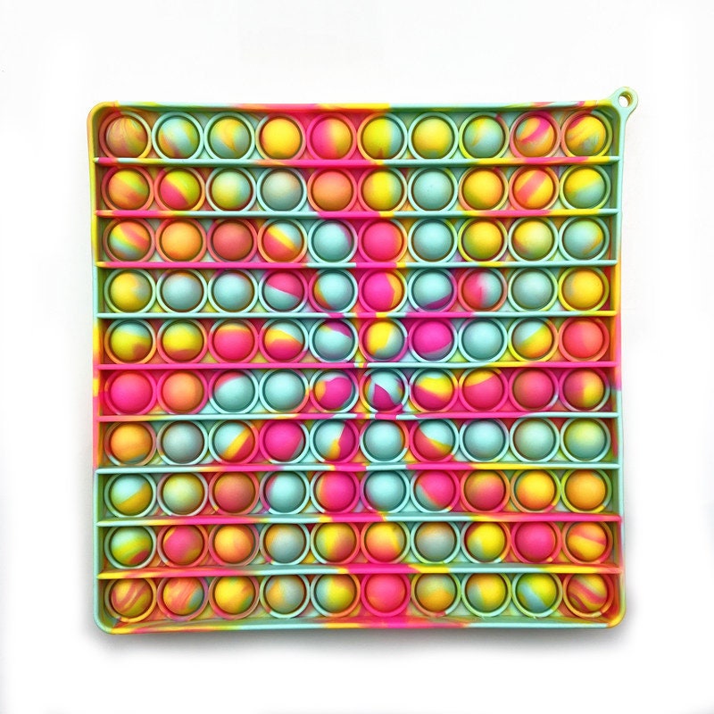 Huge 8" x 8" Fun Stress Relief 3D-Printed Silicone Flexible Pop-It Sensory Toy