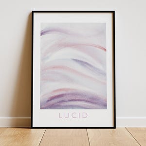 Poster Aura LUCID – per chiarezza astrale + armonia – acquerello dipinto a mano, stampa sfumata, arte spirituale, energia positiva, lavanda rosata