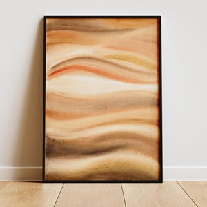 Poster sfumato SOIL – per radicamento e pace interiore – acquerello dipinto a mano, stampa dell'aura, arte spirituale, energia positiva, beige marrone
