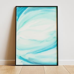Gradient Poster EASE – für Leichtigkeit + innere Ruhe – handgemaltes Aquarell, Aura Print, spiritual Art, positive Energie, Blau Türkis