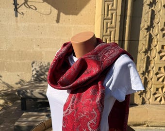 Écharpe / Châle En 100% Cachemire Violet - Qualité Top, Chaude Et Chic - Neuf Avec étiquettes