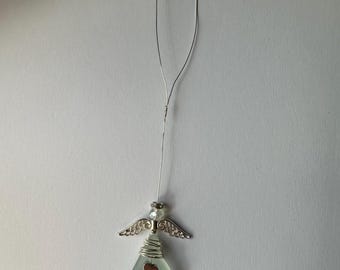 Seaglass Angel Christmas tree decoration or Sun catcher. Christmas gift