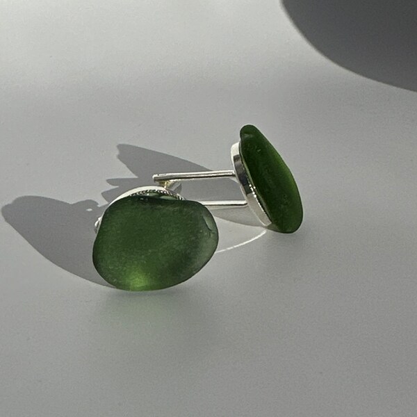 Scottish sea glass cufflink - seaglass wedding cufflinks