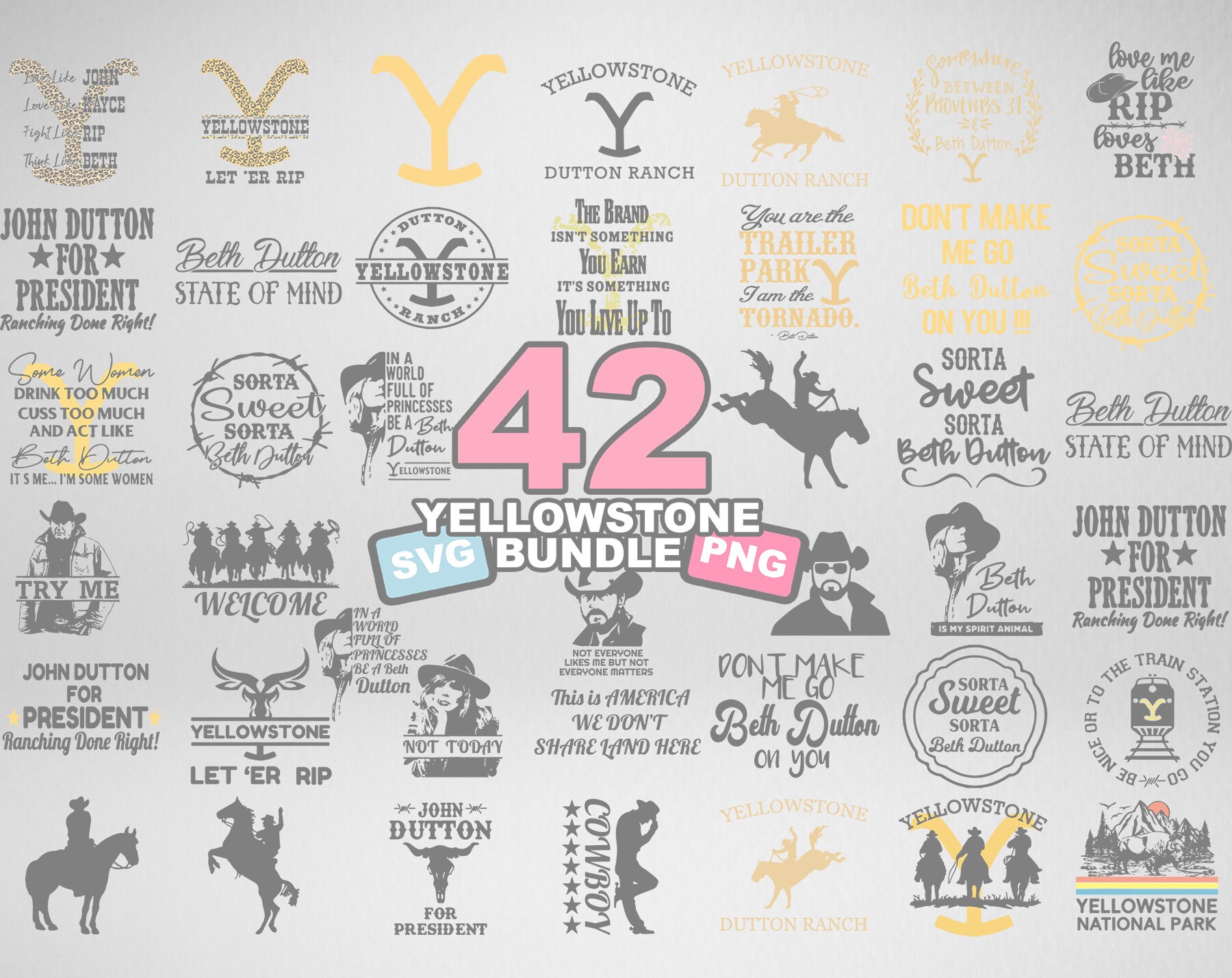 Download Yellowstone Bundle Yellowstone SVG Yellowstone Bundle Svg ...
