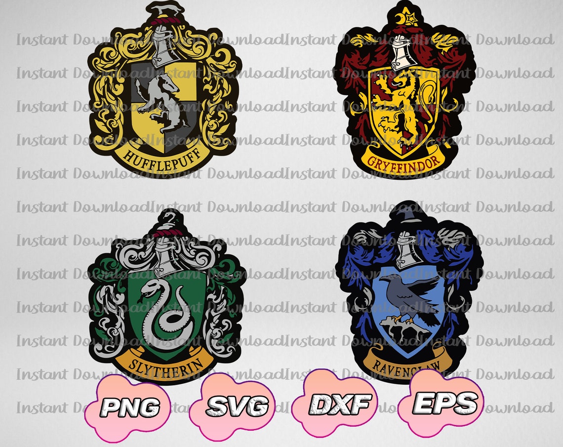 Harry Potter Svg Hogwarts Svg Harry Potter Clipart 4 Sigils | Etsy