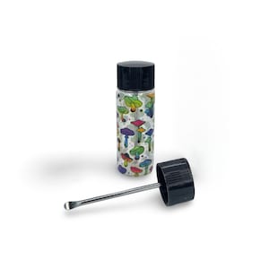 Pocket Glass Holder with Spoon Small Jar Scoop Kit Cosmetics Vanity Beauty Supplements Refillable Purse Sized Pot Makeup Skincare