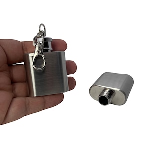 Portable Waterproof Mini Flask Container Holder Keychain Small Aluminum Jar Kit for  Cosmetics Supplements Travel and Outdoor Use Pendant