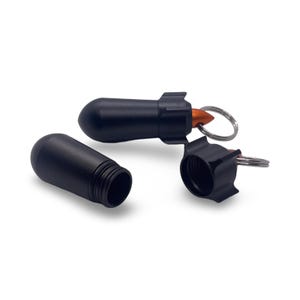 1PC Portable Waterproof Powder Rocket Container Holder Keychain Small Aluminum Jar Scoop Kit Cosmetics Supplements Travel & Outdoor Pendant