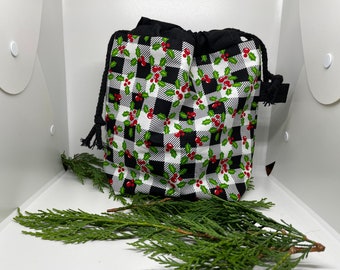 SMALL christmas  project  bag knitting crochet crafts