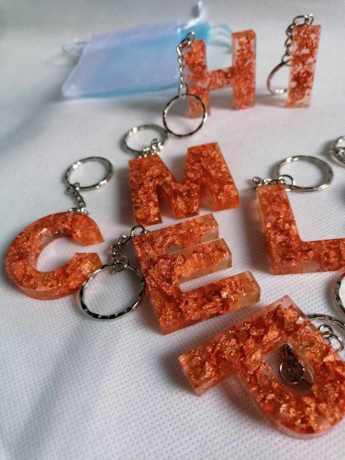 Alphabet Resin Keychain Handmade Gifts Custom Personalised Etsy