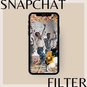 Black & Gold Happy Birthday photo filter