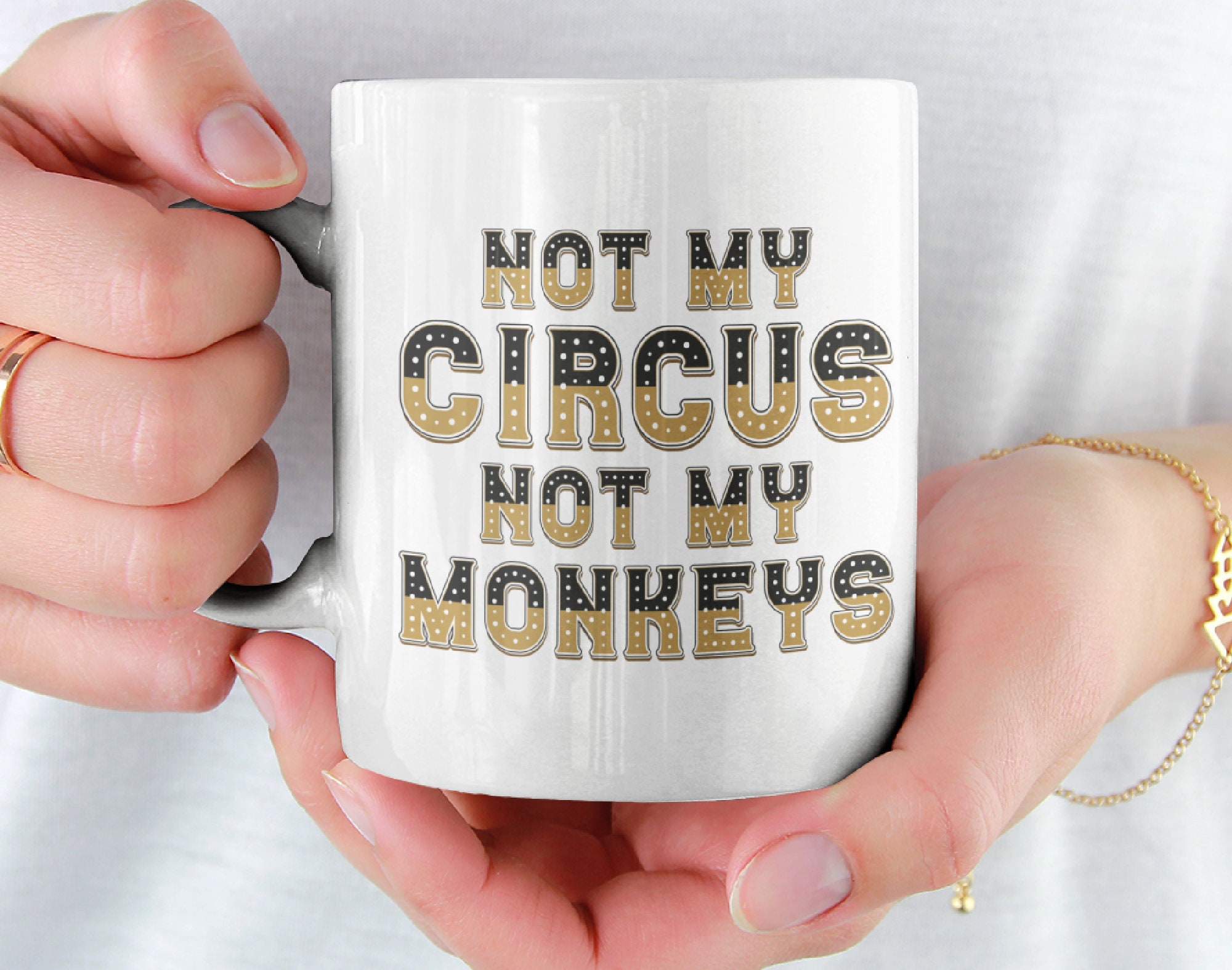 Not My Circus Not My Monkeys Coffee MugFunny Office Ceramic Mug 