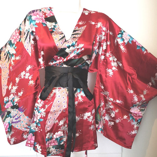 Chemise Kimono Rouge bordeaux