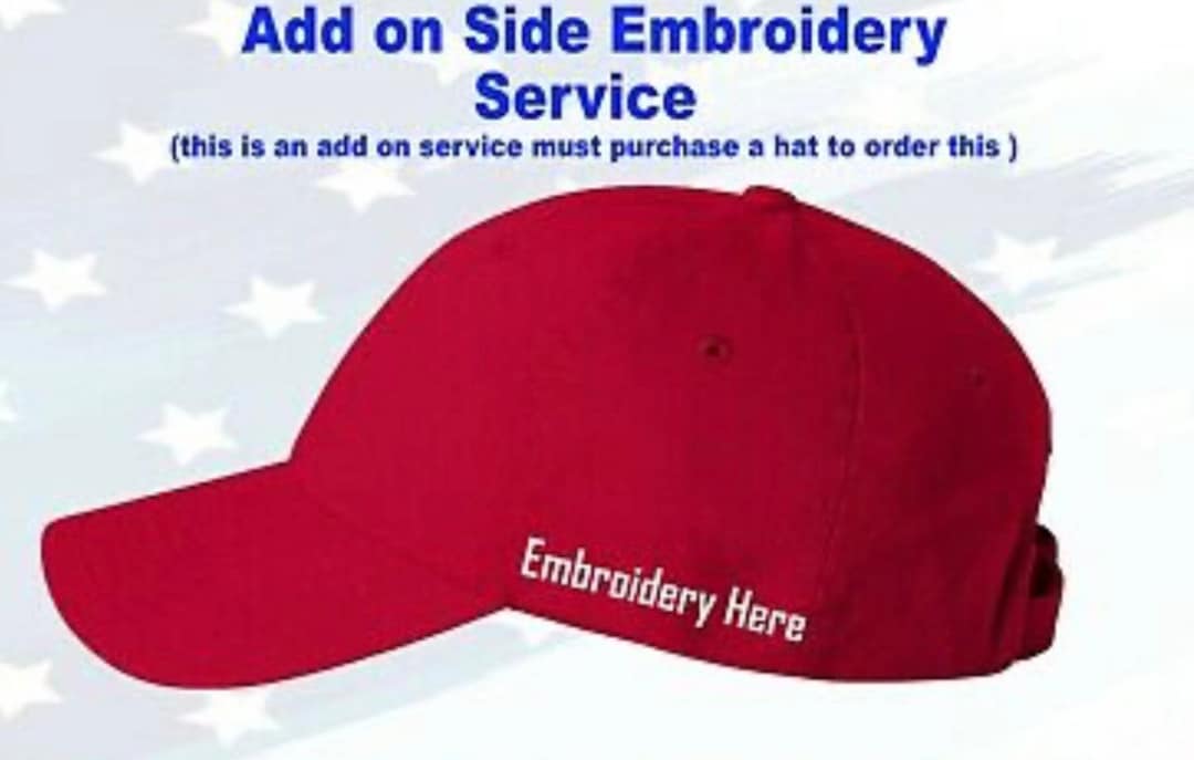 Custom Name Embroidery Only on Right Side of Hatembroidery Name Must
