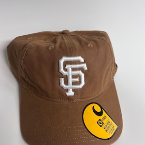 Carhartt Brown Canvas Dad Hat, “SF” (white thread)