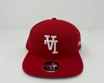 Upside Down &quot;LA&quot; Red (white thread)