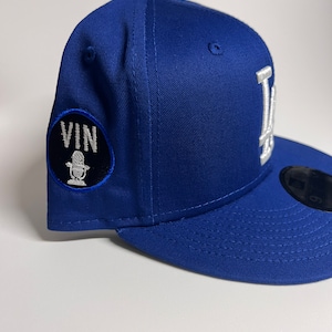 Vin scully side  &quot;LA&quot; Royal Blue (white thread)