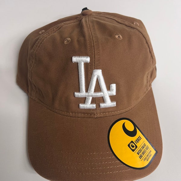 Carhartt Brown Canvas Dad Hat, “LA” (white thread)