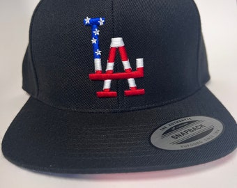 USA LA/Flag bill “Black” (Red/White/Blue Thread)