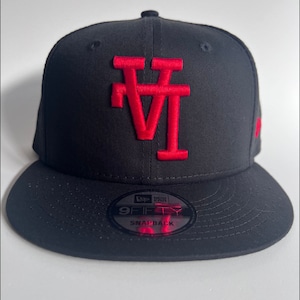 Upside Down &quot;LA&quot; Black (Red thread)