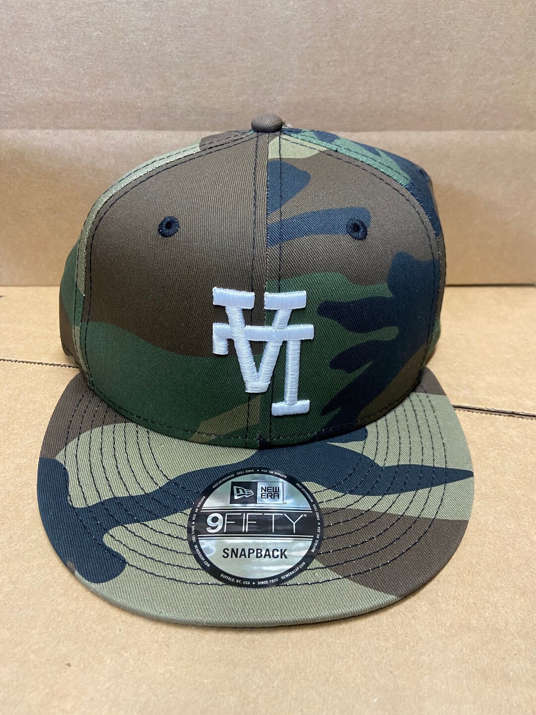 Wood Camo upside down LA SnapBack (One Size ) with Embellishments. Upside down LA Camo – Reborn Los Angeles main image 4