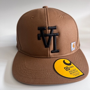Carhartt Brown Snapback, Upside Down “LA” (Black thread)