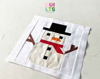 PDF Quilt Block Pattern – Snowman – Christmas Quilt – Christmas Present